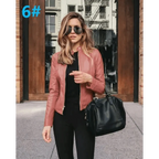 Elegance Autumn And Winter New Solid Color Jacket For Women's PU Leather Warmth Fashion Long-Sleeved Jacket For Women Stevvex