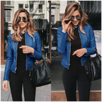 Elegance Autumn And Winter New Solid Color Jacket For Women's PU Leather Warmth Fashion Long-Sleeved Jacket For Women Stevvex