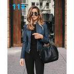 Elegance Autumn And Winter New Solid Color Jacket For Women's PU Leather Warmth Fashion Long-Sleeved Jacket For Women Stevvex