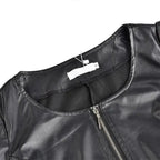 Elegance Autumn And Winter New Solid Color Jacket For Women's PU Leather Warmth Fashion Long-Sleeved Jacket For Women Stevvex