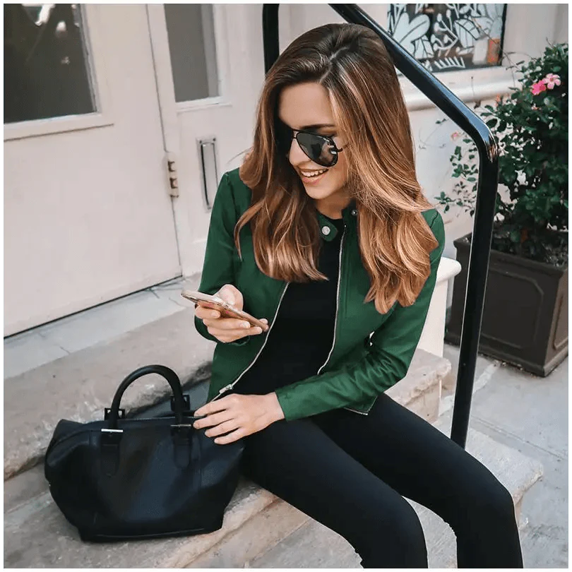 Elegance Autumn And Winter New Solid Color Jacket For Women's PU Leather Warmth Fashion Long-Sleeved Jacket For Women Stevvex