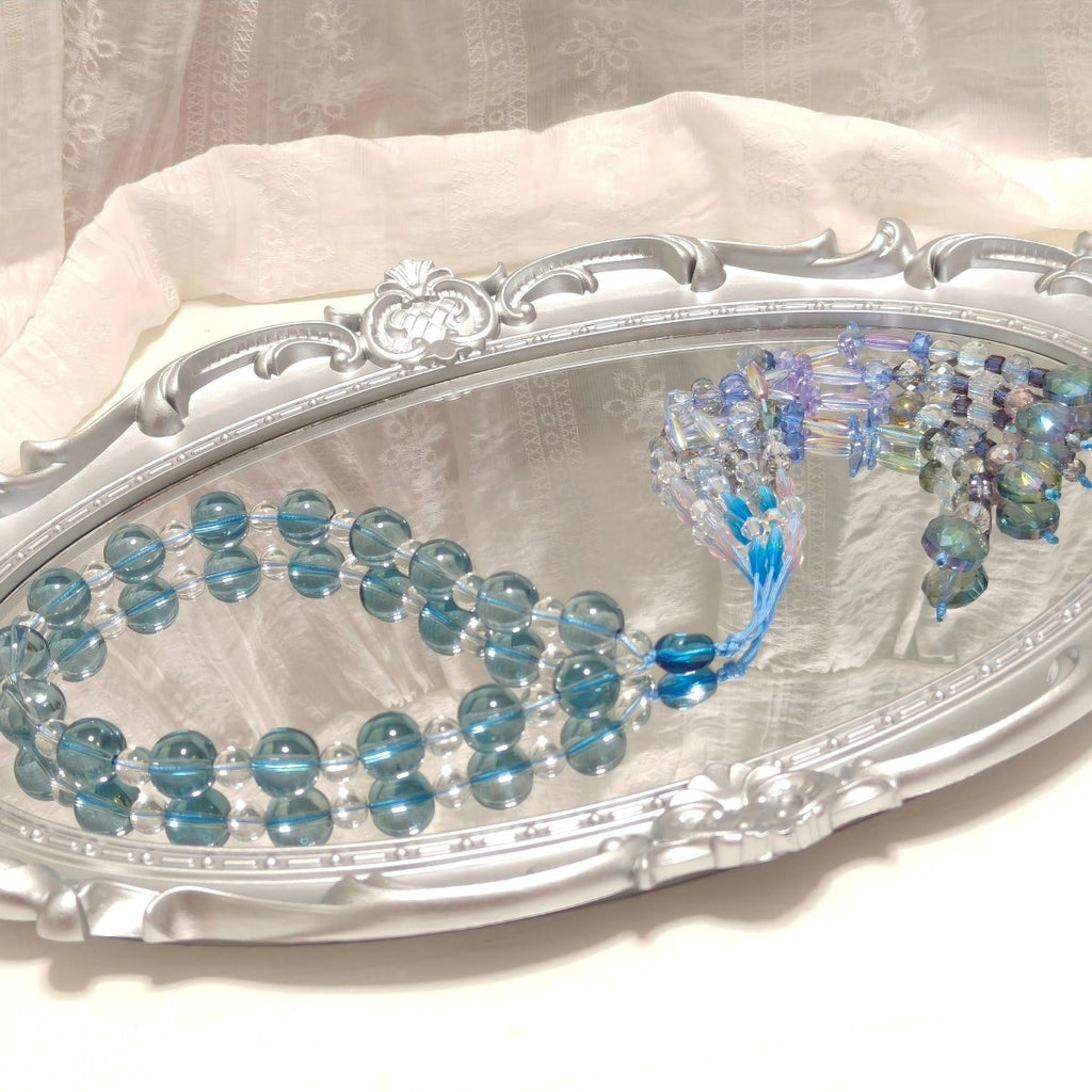 Elegance Islamic Gift Muslim Glass Tasbeeh with Beaded Tassel (MR082)