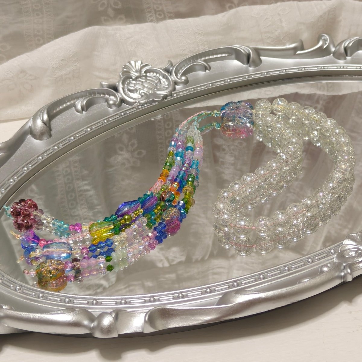 Elegance Islamic Gift Muslim Glass Tasbeeh with Beaded Tassel (MR082)
