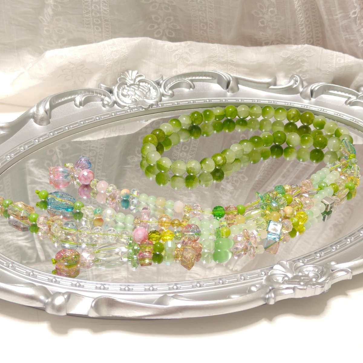 Elegance Islamic Gift Muslim Glass Tasbeeh with Beaded Tassel (MR082)