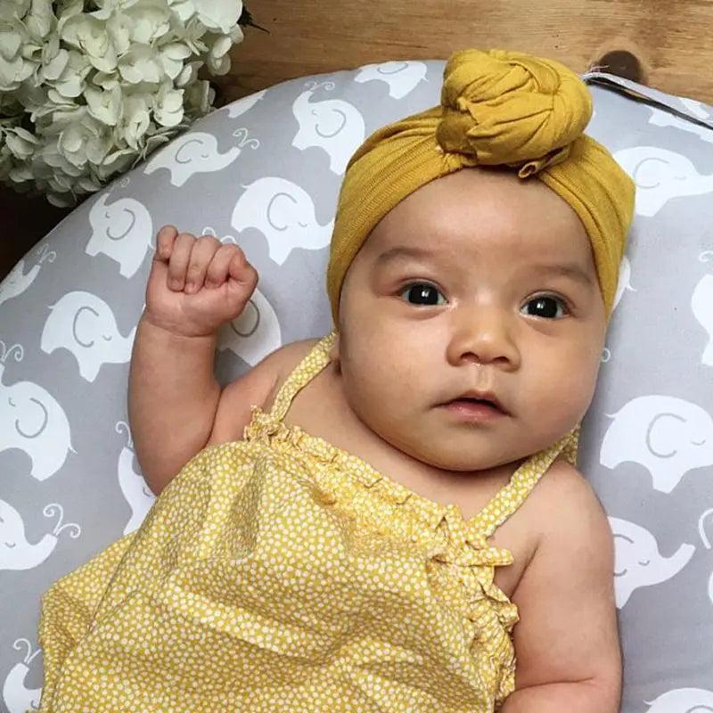 Elegance Mommy And Kids Turban Hat Cap With Big Bow Soft Cute Knot Nursery Beanie Knotted Headban Stevvex