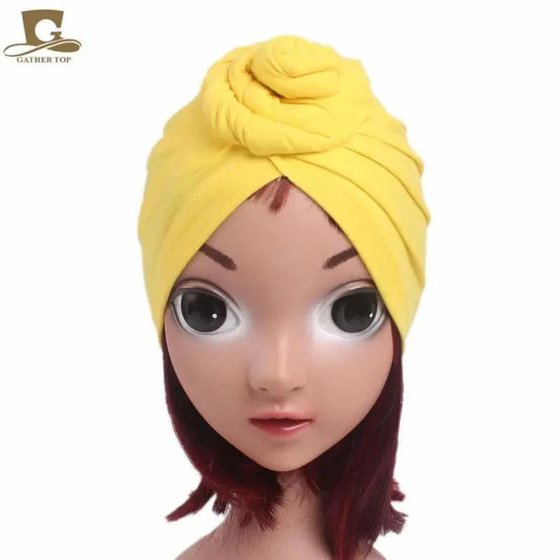 Elegance Mommy And Kids Turban Hat Cap With Big Bow Soft Cute Knot Nursery Beanie Knotted Headban Stevvex