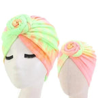 Elegance Mommy And Kids Turban Hat Cap With Big Bow Soft Cute Knot Nursery Beanie Knotted Headban Stevvex