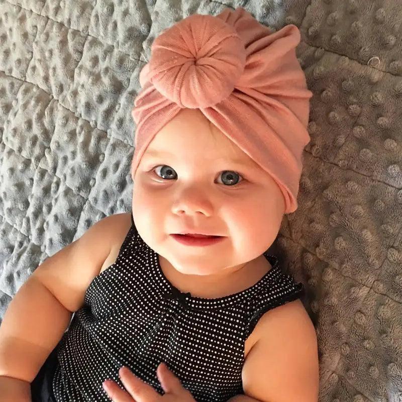 Elegance Mommy And Kids Turban Hat Cap With Big Bow Soft Cute Knot Nursery Beanie Knotted Headban Stevvex