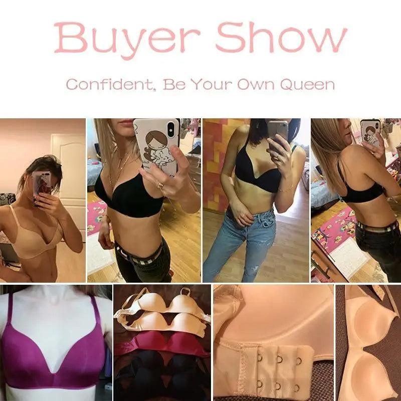 Elegance Seamless Bras for Women Push Up Bras No Wire Brassiere A B Cup Underwear Sexy Bra Three Quarters(3/4 Cup) Bras For Ladies Stevvex