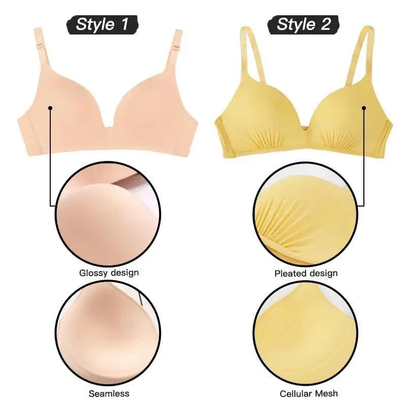 Elegance Seamless Bras for Women Push Up Bras No Wire Brassiere A B Cup Underwear Sexy Bra Three Quarters(3/4 Cup) Bras For Ladies Stevvex