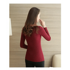 Elegance Solid White and Black Tops,Sweaters Winter Long Sleeve Turtleneck Pullovers Women's Sweaters Female Clothing Stevvex