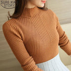 Elegance Solid White and Black Tops,Sweaters Winter Long Sleeve Turtleneck Pullovers Women's Sweaters Female Clothing Stevvex