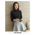 Elegance Solid White and Black Tops,Sweaters Winter Long Sleeve Turtleneck Pullovers Women's Sweaters Female Clothing Stevvex