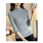 Elegance Solid White and Black Tops,Sweaters Winter Long Sleeve Turtleneck Pullovers Women's Sweaters Female Clothing Stevvex