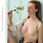 Elegance Transparent Bras For Women Ultra Thin Lace Bralette Underwire Push Up Plus Big Size Top Summer 34 36 38 40 ABCD Cup Stevvex