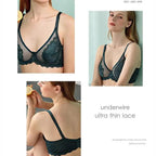 Elegance Transparent Bras For Women Ultra Thin Lace Bralette Underwire Push Up Plus Big Size Top Summer 34 36 38 40 ABCD Cup Stevvex