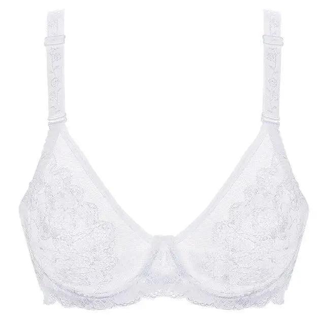 Elegance Transparent Bras For Women Ultra Thin Lace Bralette Underwire Push Up Plus Big Size Top Summer 34 36 38 40 ABCD Cup Stevvex