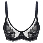 Elegance Transparent Bras For Women Ultra Thin Lace Bralette Underwire Push Up Plus Big Size Top Summer 34 36 38 40 ABCD Cup Stevvex