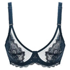 Elegance Transparent Bras For Women Ultra Thin Lace Bralette Underwire Push Up Plus Big Size Top Summer 34 36 38 40 ABCD Cup Stevvex