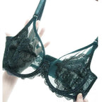 Elegance Transparent Bras For Women Ultra Thin Lace Bralette Underwire Push Up Plus Big Size Top Summer 34 36 38 40 ABCD Cup Stevvex