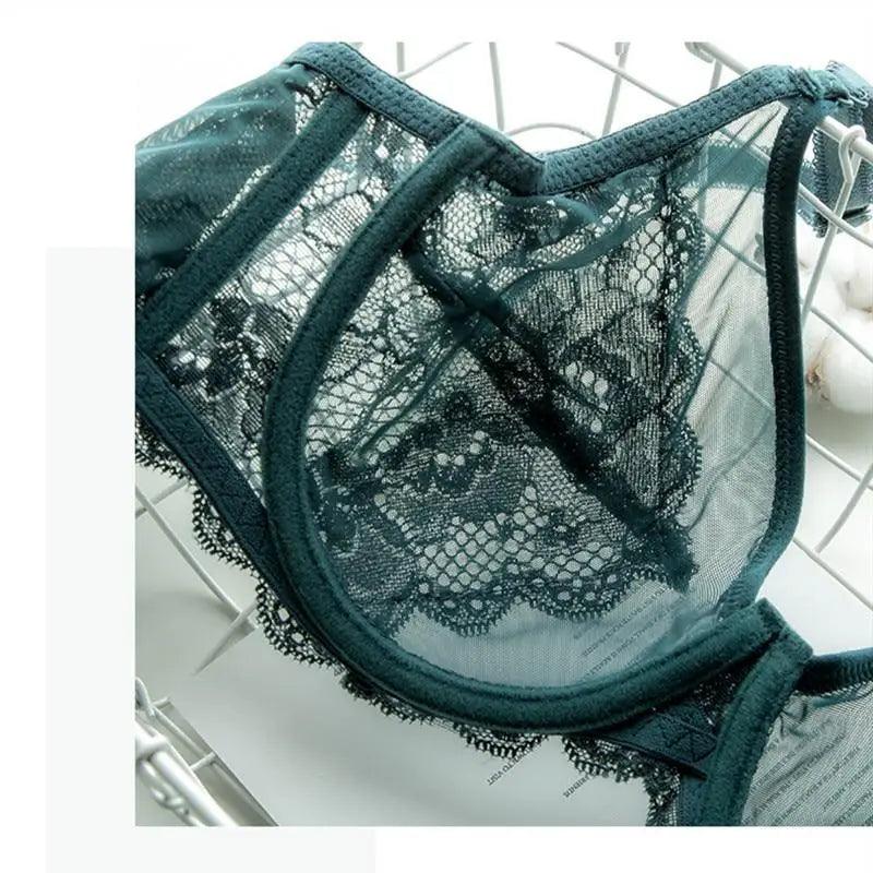 Elegance Transparent Bras For Women Ultra Thin Lace Bralette Underwire Push Up Plus Big Size Top Summer 34 36 38 40 ABCD Cup Stevvex