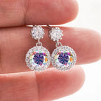 1ct Moissanite Drop Earrings For Women Sterling S925 18K White Gold Plated BandsCo Straps