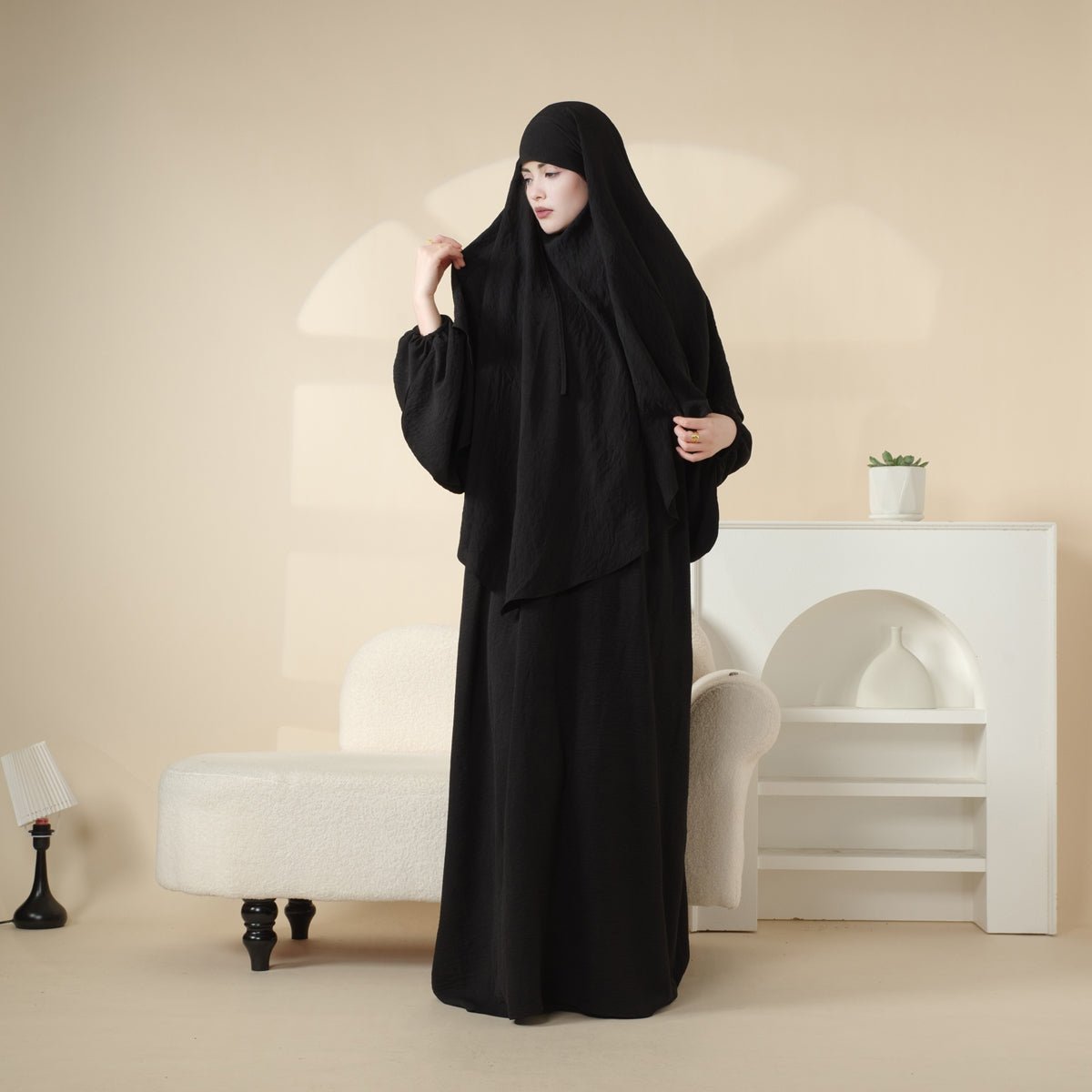 Elegant 2-Piece Crepe Abaya & Khimar Set (MK008) Mariam's Collection