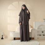 Elegant 2-Piece Crepe Abaya & Khimar Set (MK008) Mariam's Collection