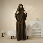 Elegant 2-Piece Crepe Abaya & Khimar Set (MK008) Mariam's Collection