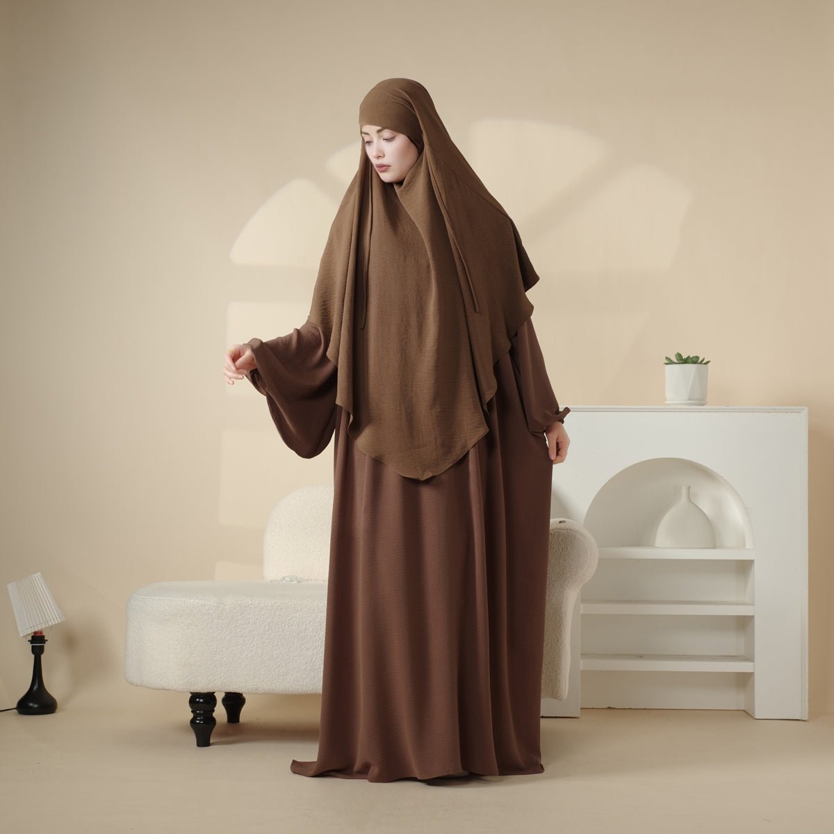 Elegant 2-Piece Crepe Abaya & Khimar Set (MK008) Mariam's Collection