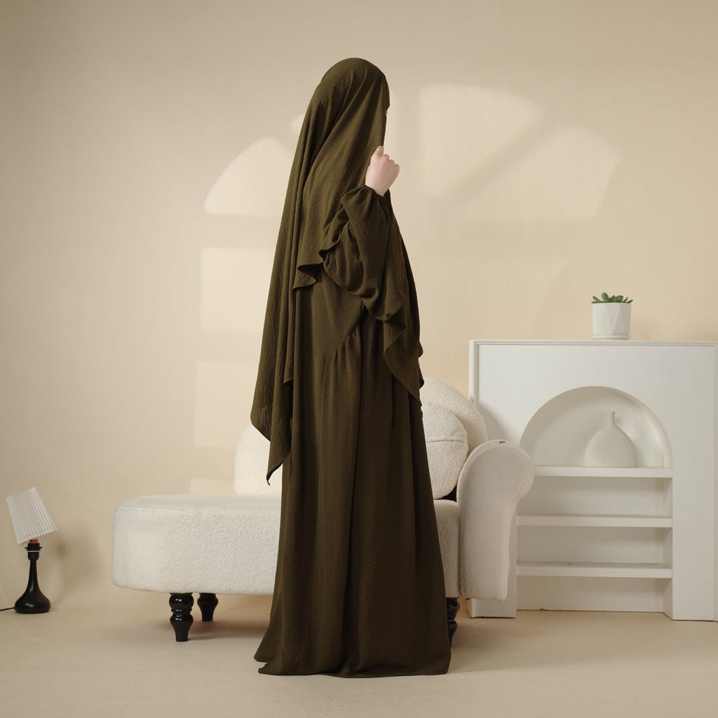 Elegant 2-Piece Crepe Abaya & Khimar Set (MK008) Mariam's Collection