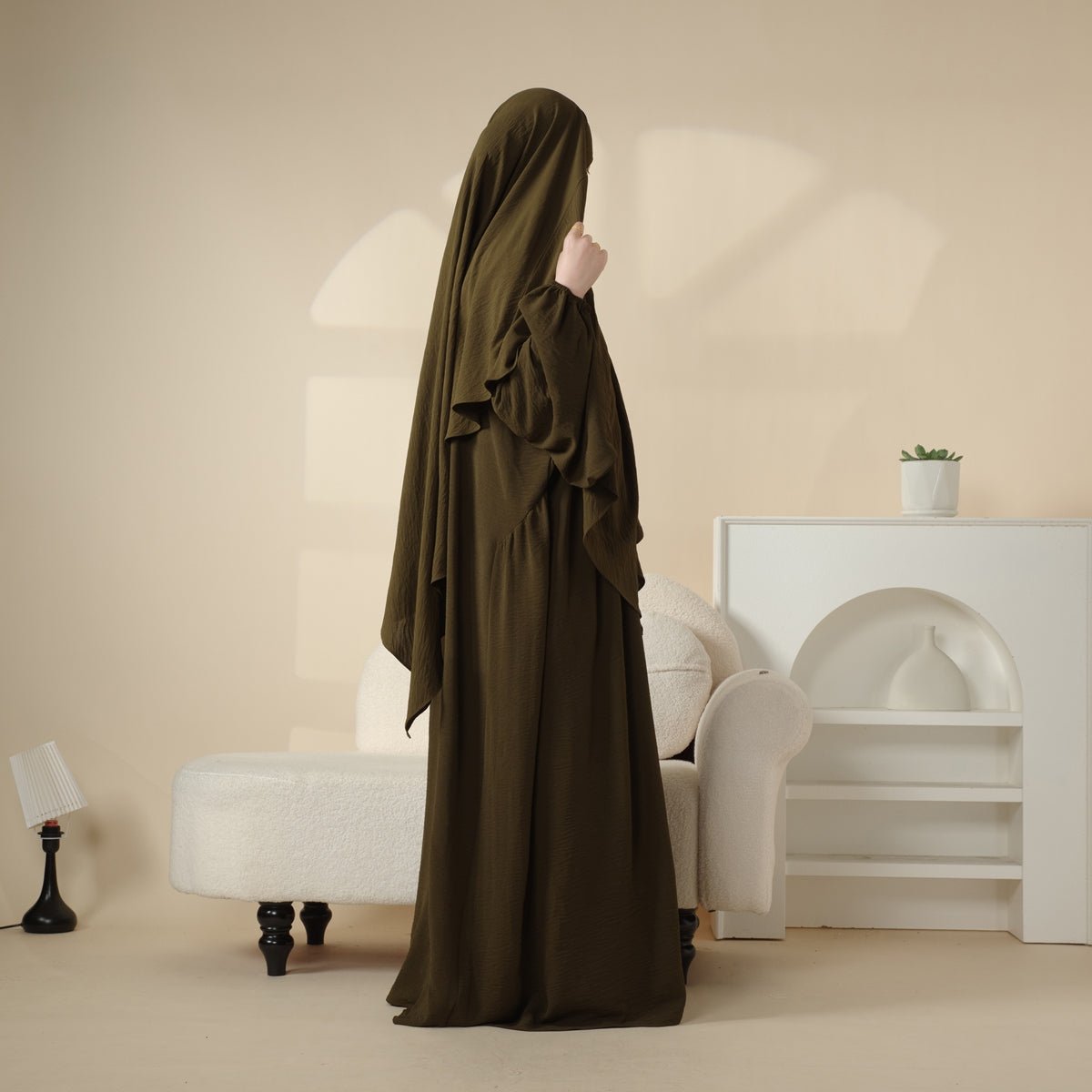 Elegant 2-Piece Crepe Abaya & Khimar Set (MK008) Mariam's Collection
