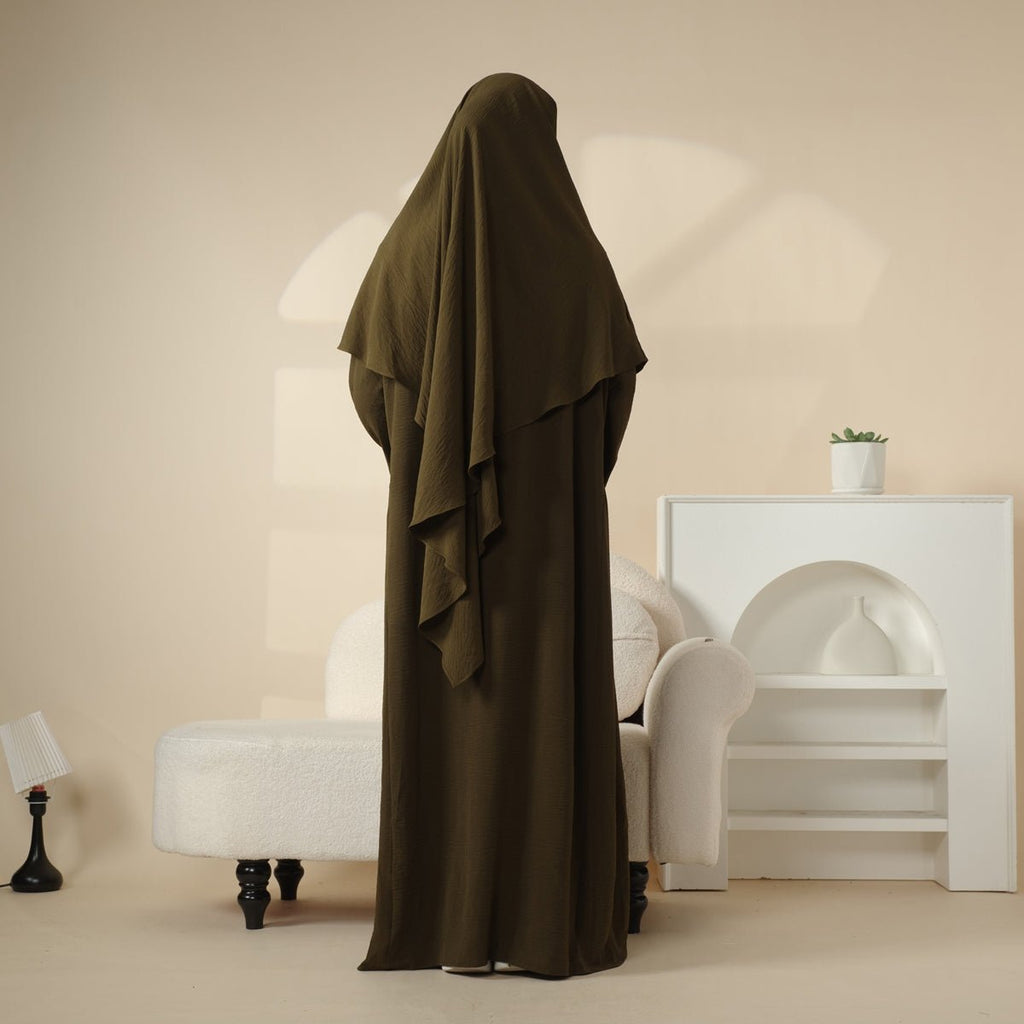 Elegant 2-Piece Crepe Abaya & Khimar Set (MK008) Mariam's Collection