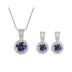 2Ct Moissanite Necklace Earrings Set Sterling Silver 925 Wedding Jewelry BandsCo Straps