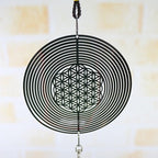 Elegant 3D Metal Hanging Wind Hanging Spinners Spiral Wind Chimes Wind Sculptures With Gazing Ball Spiral Tail Stainless Steel Spin Decor For Indoor Outdoor Spinner Wind Chime With Spiral Tail Ball Center Home Decor Stevvex