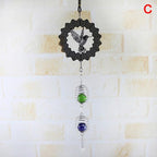 Elegant 3D Metal Hanging Wind Hanging Spinners Spiral Wind Chimes Wind Sculptures With Gazing Ball Spiral Tail Stainless Steel Spin Decor For Indoor Outdoor Spinner Wind Chime With Spiral Tail Ball Center Home Decor Stevvex