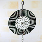 Elegant 3D Metal Hanging Wind Hanging Spinners Spiral Wind Chimes Wind Sculptures With Gazing Ball Spiral Tail Stainless Steel Spin Decor For Indoor Outdoor Spinner Wind Chime With Spiral Tail Ball Center Home Decor Stevvex