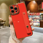 Elegant Adjustable Wrist Strap Hand Band Case For iPhone 12 13 11 14 Pro Max X XS Max XR 14 plus Case with Strap Luxury Plating Gold Bumper Phone Cover Wristband Kickstand Full Body Protective Slim Case Luxury Candy Color Phone Holder Colorful Iphone Case