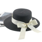 Elegant Adult Bucket Hat Beach Summer Straw Hats for Women Beach Sun Straw Hat Wide Luxury Comfortable Hat  Flat Top Ribbon Bowknot Elegant Luxury Women Summer Hat 56-58cm Stevvex