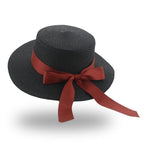 Elegant Adult Bucket Hat Beach Summer Straw Hats for Women Beach Sun Straw Hat Wide Luxury Comfortable Hat  Flat Top Ribbon Bowknot Elegant Luxury Women Summer Hat 56-58cm Stevvex