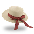Elegant Adult Bucket Hat Beach Summer Straw Hats for Women Beach Sun Straw Hat Wide Luxury Comfortable Hat  Flat Top Ribbon Bowknot Elegant Luxury Women Summer Hat 56-58cm Stevvex
