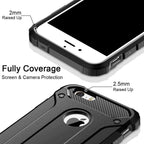 Elegant Black Armor Case for iPhone 14 Pro 13 12 11 Pro Max Heavy Duty Shockproof Cover Full Body Protective Silicone Shockproof Phone Cover Luxury Design Stevvex