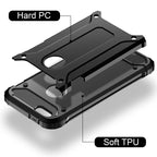 Elegant Black Armor Case for iPhone 14 Pro 13 12 11 Pro Max Heavy Duty Shockproof Cover Full Body Protective Silicone Shockproof Phone Cover Luxury Design Stevvex