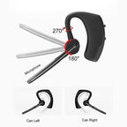 Elegant Black Bluetooth Earphone Wireless Stereo HD Mic HiFi Headphones Bluetooth Comfort Handsfree Driving Headset Ideal Standby Time Single In Ear Headset For Worm Driving Stevvex