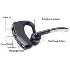 Elegant Black Bluetooth Earphone Wireless Stereo HD Mic HiFi Headphones Bluetooth Comfort Handsfree Driving Headset Ideal Standby Time Single In Ear Headset For Worm Driving Stevvex