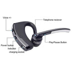 Elegant Black Bluetooth Earphone Wireless Stereo HD Mic HiFi Headphones Bluetooth Comfort Handsfree Driving Headset Ideal Standby Time Single In Ear Headset For Worm Driving Stevvex