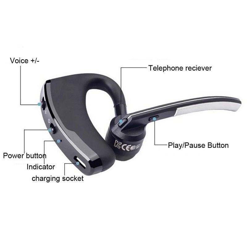 Elegant Black Bluetooth Earphone Wireless Stereo HD Mic HiFi Headphones Bluetooth Comfort Handsfree Driving Headset Ideal Standby Time Single In Ear Headset For Worm Driving Stevvex