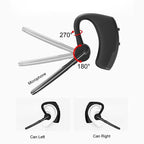 Elegant Black Bluetooth Earphone Wireless Stereo HD Mic HiFi Headphones Bluetooth Comfort Handsfree Driving Headset Ideal Standby Time Single In Ear Headset For Worm Driving Stevvex