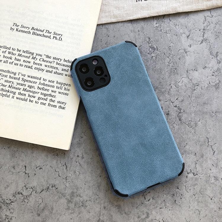 Elegant Black Green Leather Phone Case For iPhone 13 12 11 Pro Max Mini Business Soft Shockproof Back Cover Leather Case for iPhone Durable Lightweight Shockproof Slim Back Cover Compatible with iPhone Stevvex