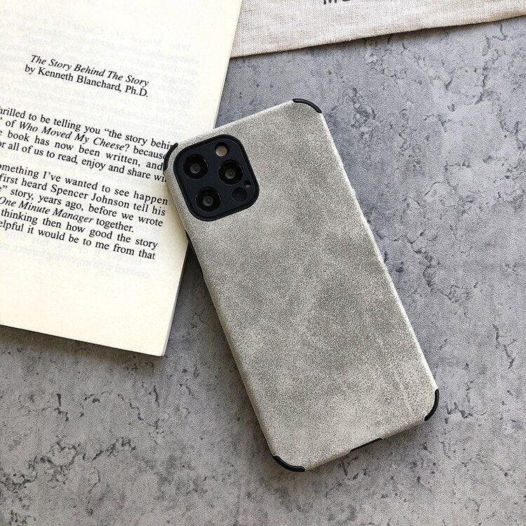 Elegant Black Green Leather Phone Case For iPhone 13 12 11 Pro Max Mini Business Soft Shockproof Back Cover Leather Case for iPhone Durable Lightweight Shockproof Slim Back Cover Compatible with iPhone Stevvex